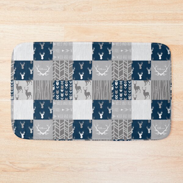 Item preview, Patchwork Woodland - navy and grey designed and sold by SugarPineDesign.