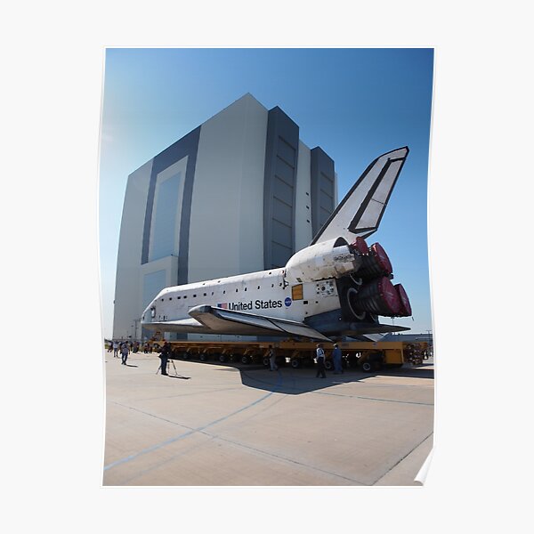 Atlantis arriving at the VAB Poster
