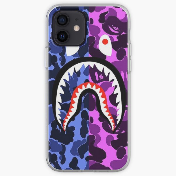 Bathing Ape Blue & Purple Camo Design Phone Case iPhone Soft Case