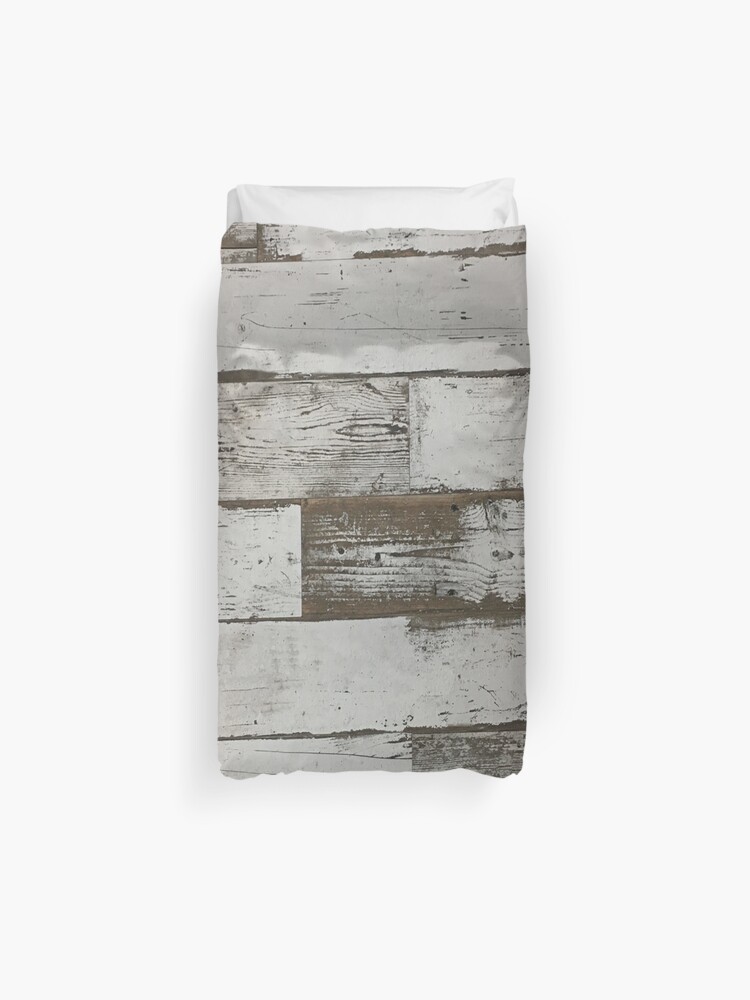 Beachy Shabby Chic French Country White Washed Wood Duvet Cover