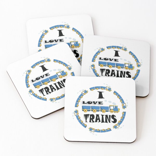 Item preview, I LOVE TRAINS ( BLUE ) designed and sold by DewDropDesigns.