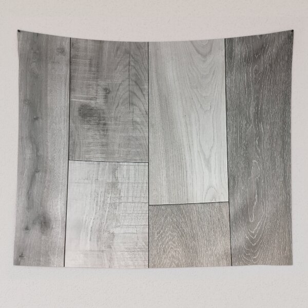 Item preview, geometric minimalist cubism grey white washed barn wood  designed and sold by LEILA ART SPACE.