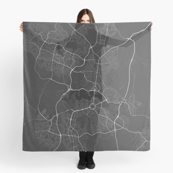 Item preview, Canberra-Queanbeyan, Australia Map. (White on black) designed and sold by Graphical-Maps.