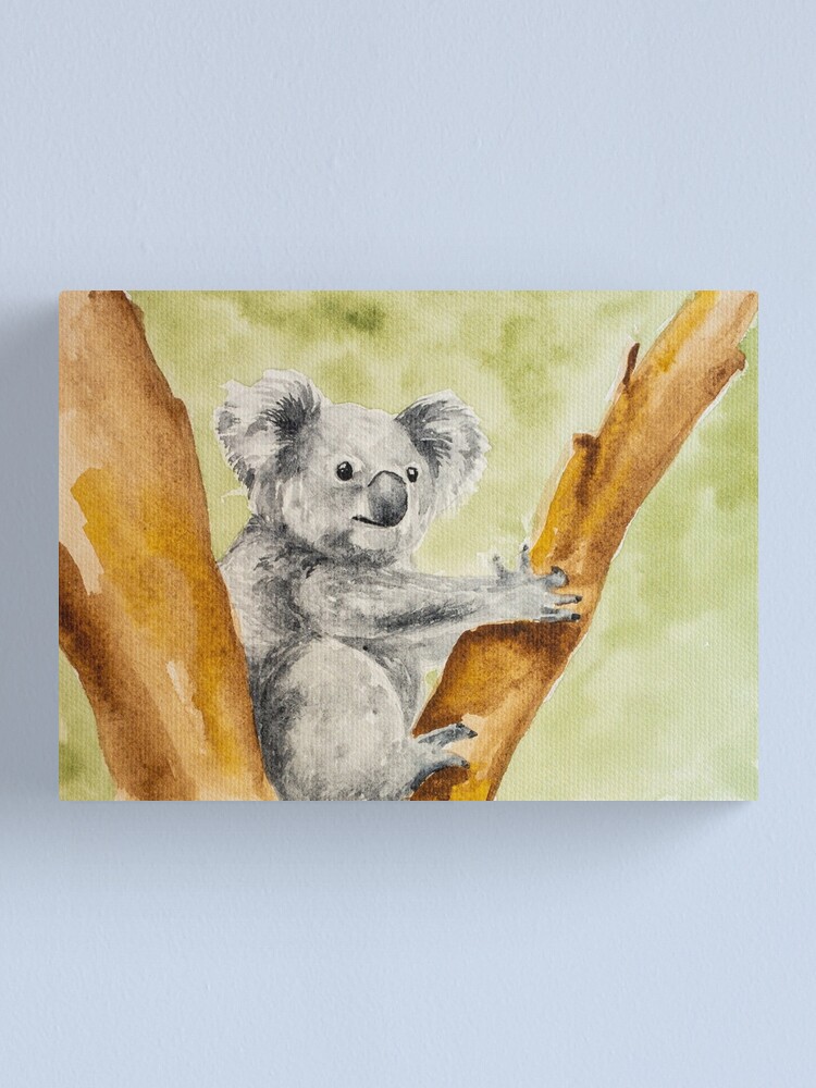 Koala Hanging In The Tree Canvas Print By Lindastanway Redbubble