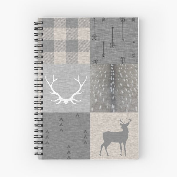 Item preview, Rustic Woodland Patchwork - grey and beige designed and sold by SugarPineDesign.
