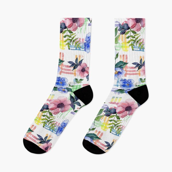 Item preview, Rainbow Watercolor Floral Design designed and sold by Color Me F*@k!ng Happy.