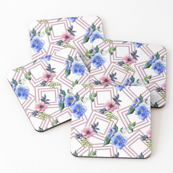 Item preview, Watercolor Floral Pink Squares designed and sold by Color Me F*@k!ng Happy.