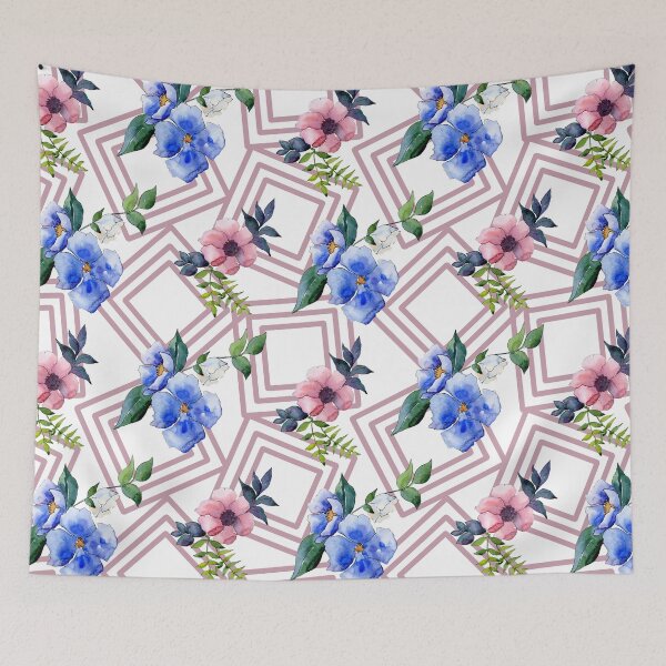 Item preview, Watercolor Floral Pink Squares designed and sold by Color Me F*@k!ng Happy.