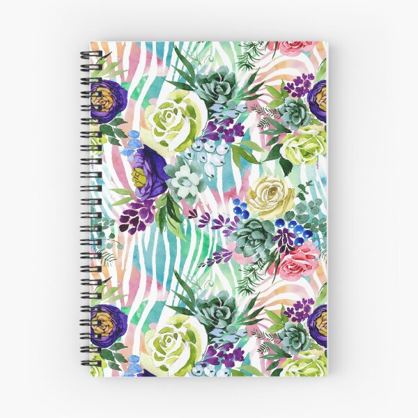 Item preview, Rainbow Striped Floral & Succulent designed and sold by Color Me F*@k!ng Happy.