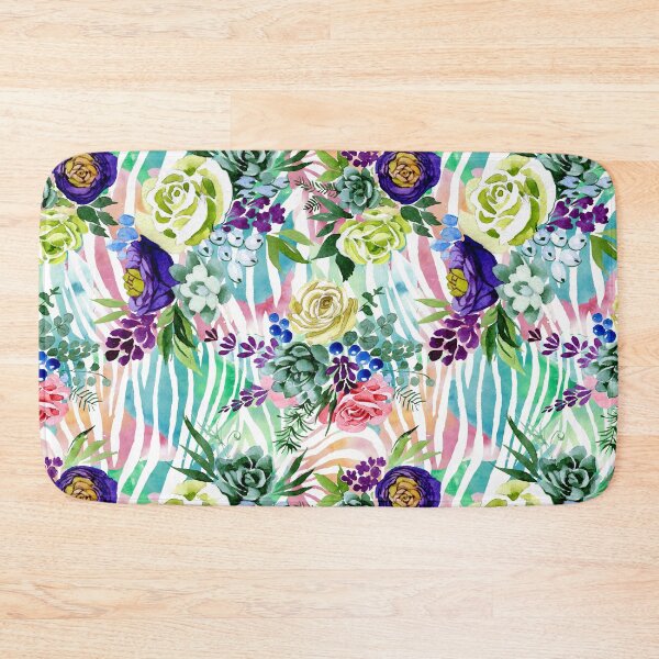 Item preview, Rainbow Striped Floral & Succulent designed and sold by Color Me F*@k!ng Happy.