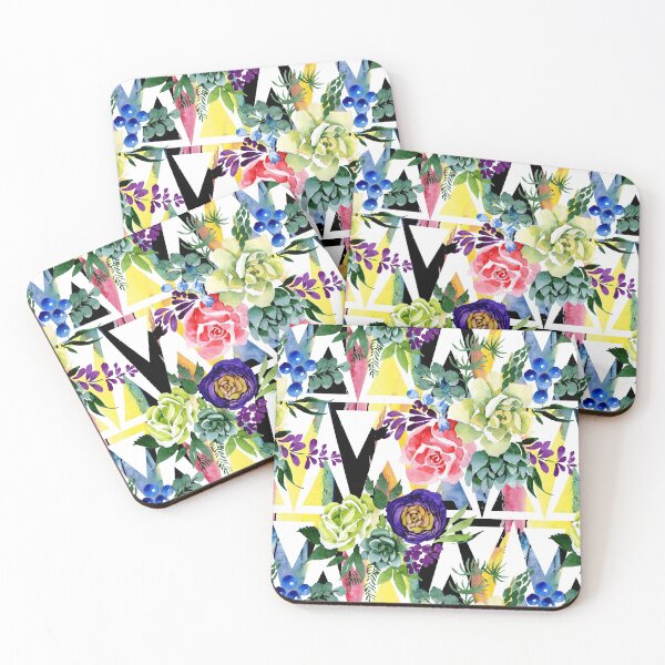 Item preview, Floral Succulent Triangle designed and sold by Color Me F*@k!ng Happy.
