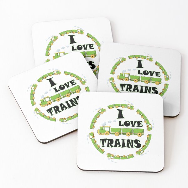 Item preview, I LOVE TRAINS ( GREEN ) designed and sold by DewDropDesigns.