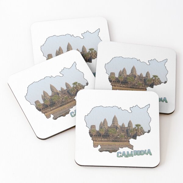 Item preview, Cambodia Outline with Angkor Wat designed and sold by gorff.