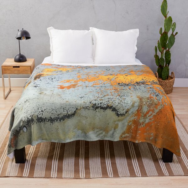 Item preview, abstract industrial grunge grey and yellow rusted metal designed and sold by LEILA ART SPACE.