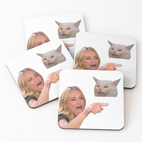 Item preview, woman yelling at cat sticker set designed and sold by hannahcbettis.