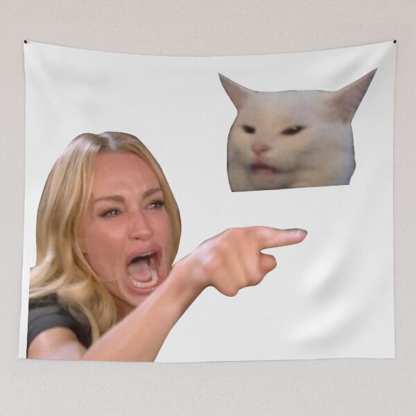Item preview, woman yelling at cat sticker set designed and sold by hannahcbettis.