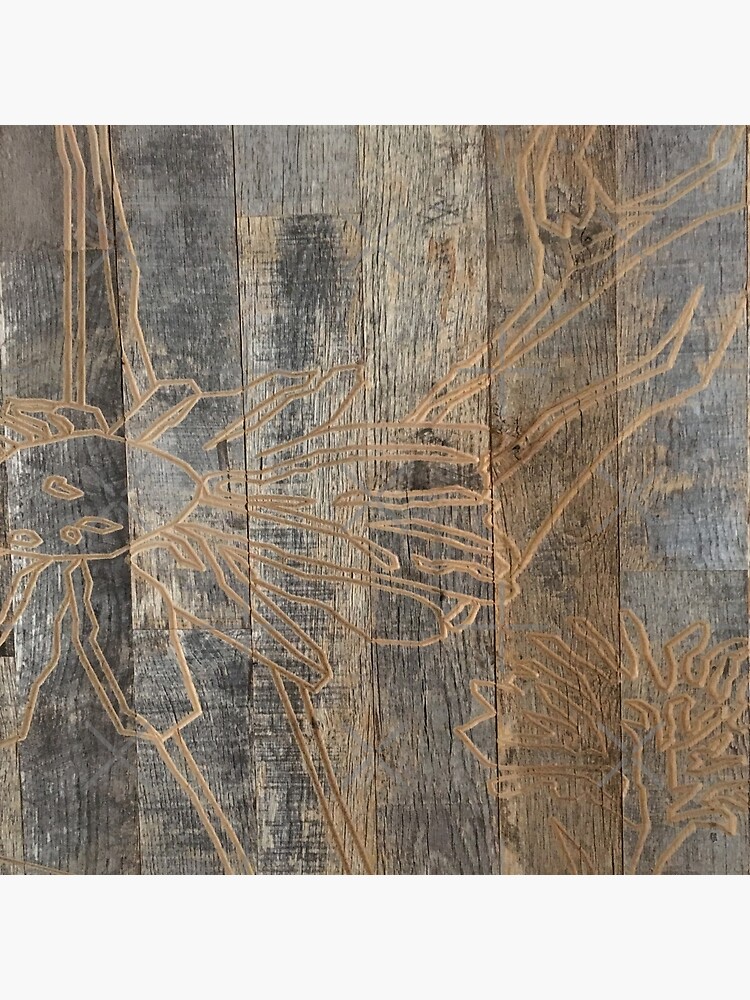 whimsical daisy flower engraved wood barnwood by lfang77