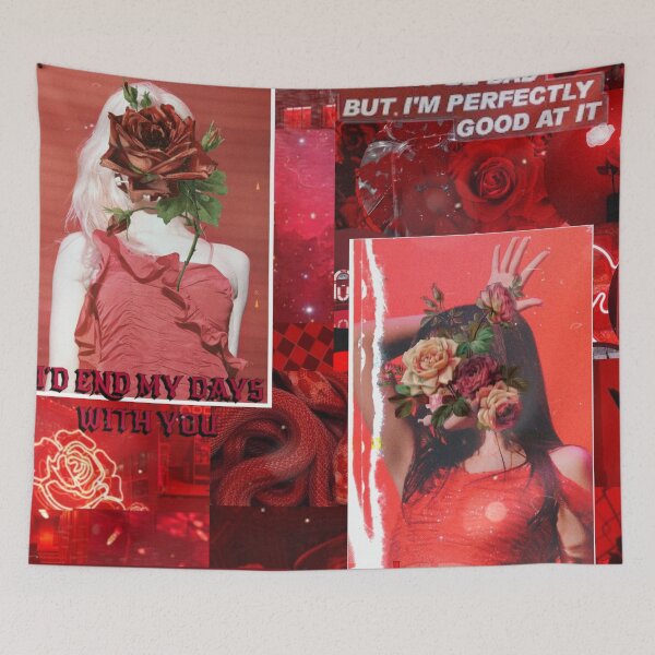 Item preview, Red flowers roses elegant neon - K-Pop designed and sold by KorSeouDesign.