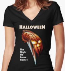 HALLOWEEN Women's Fitted V-Neck T-Shirt