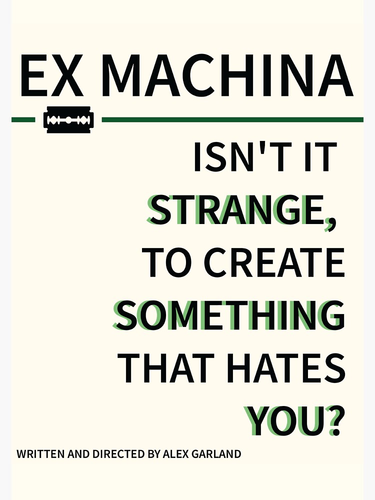 "Minimalist Ex Machina Quote" Sticker for Sale by oliveguess Redbubble