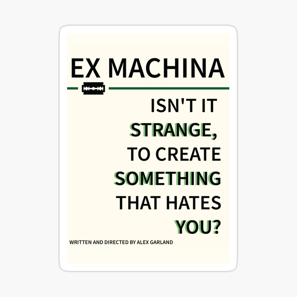 Impression Photo Citation Ex Machina Minimaliste Par Oliveguess Redbubble