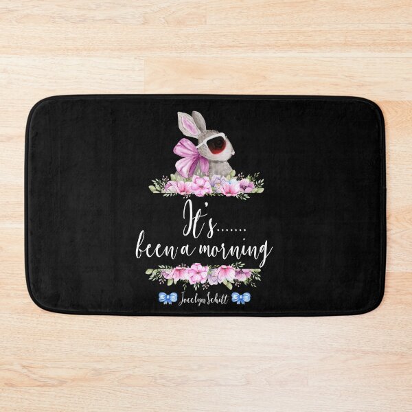 Item preview, It's Been A Morning - Jocelyn Schitt - Watercolor Bunny Wearing Dark Sunglasses with Floral Borders designed and sold by The-Goods.