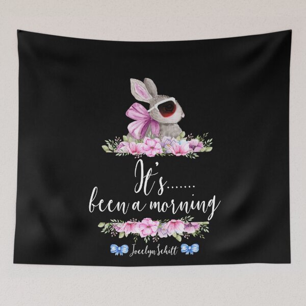 Item preview, It's Been A Morning - Jocelyn Schitt - Watercolor Bunny Wearing Dark Sunglasses with Floral Borders designed and sold by The-Goods.