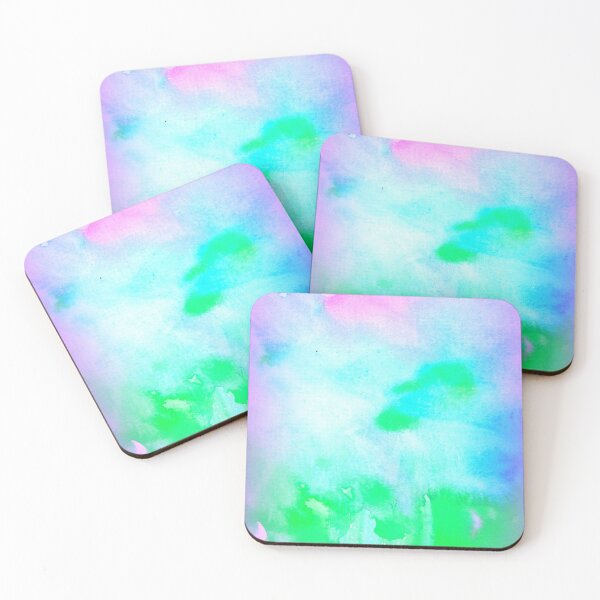 Item preview, Pastel blobs with watercolour , abstract splashes series by Cathy Artist designed and sold by cathyartist.