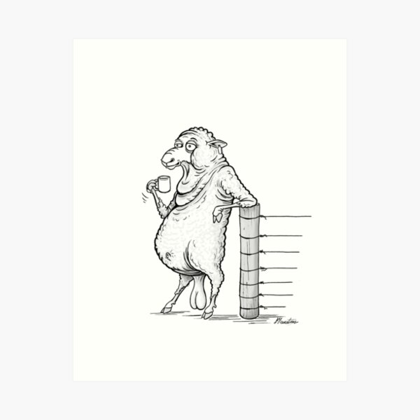 Ram On Smoko Break Art Print