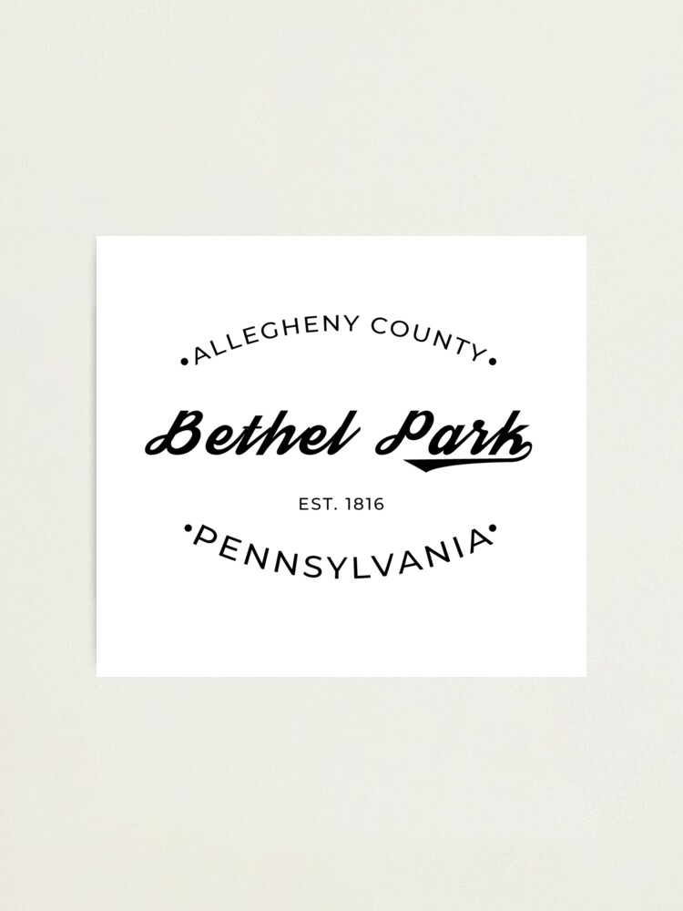 "Bethel Park PA Allegheny County Retro Logo" Photographic Print by PeerlessMerch Redbubble