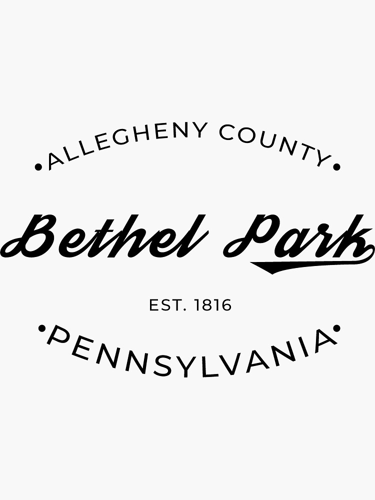 "Bethel Park PA Allegheny County Retro Logo" Sticker for Sale by PeerlessMerch Redbubble