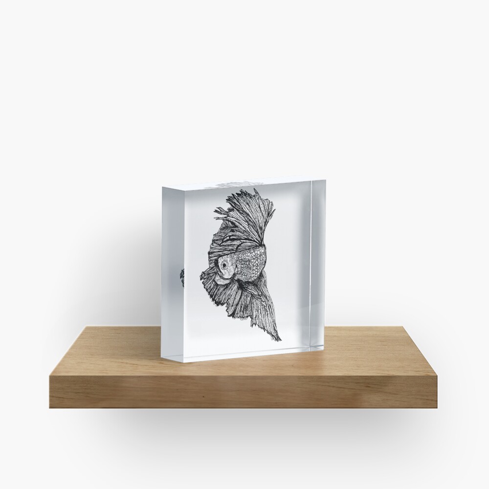 Gloria the Fighting Fish Acrylic Block