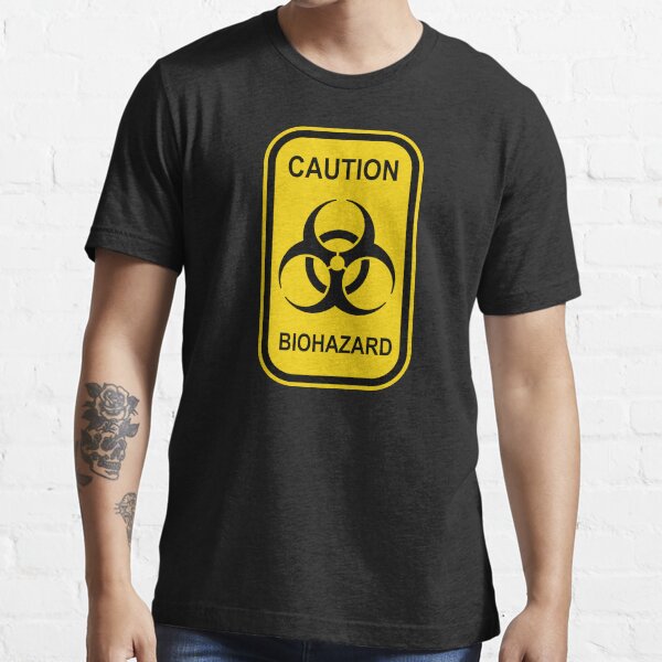 Caution Biohazard Sign - Yellow & Black - Rectangular Essential T-Shirt