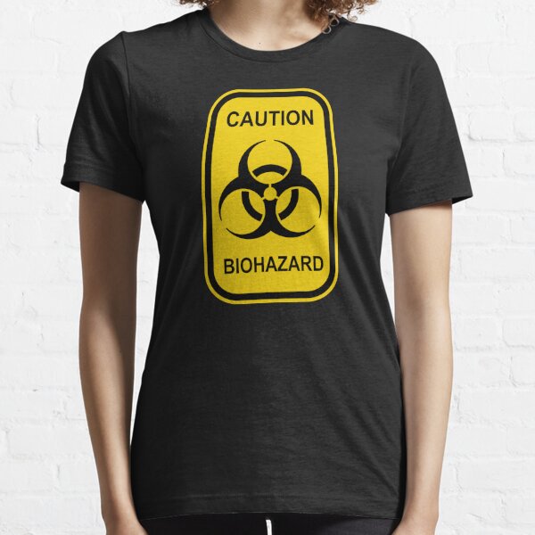Caution Biohazard Sign - Yellow & Black - Rectangular Essential T-Shirt