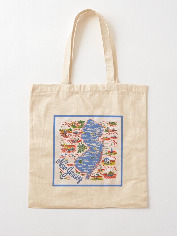 New Jersey Tote Bag New Jersey Map Tote Bag New Jersey 