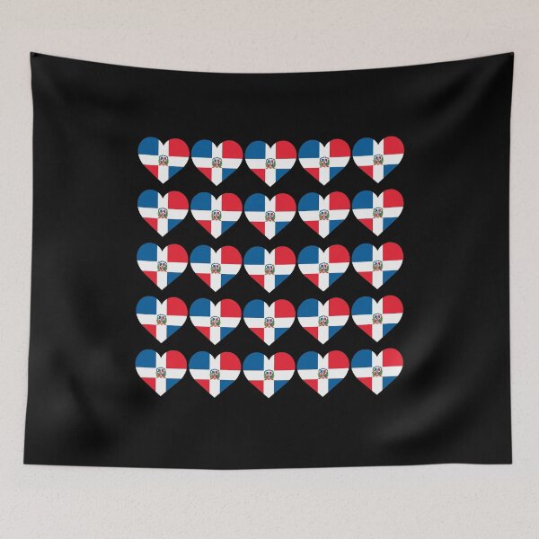 Item preview, Love My Dominican Hearts Flag designed and sold by HelloFromAja.