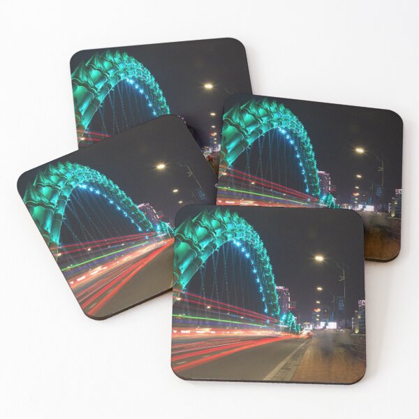 Item preview, Traffic on the Da Nang Dragon Bridge in Green designed and sold by Mike Ashley.