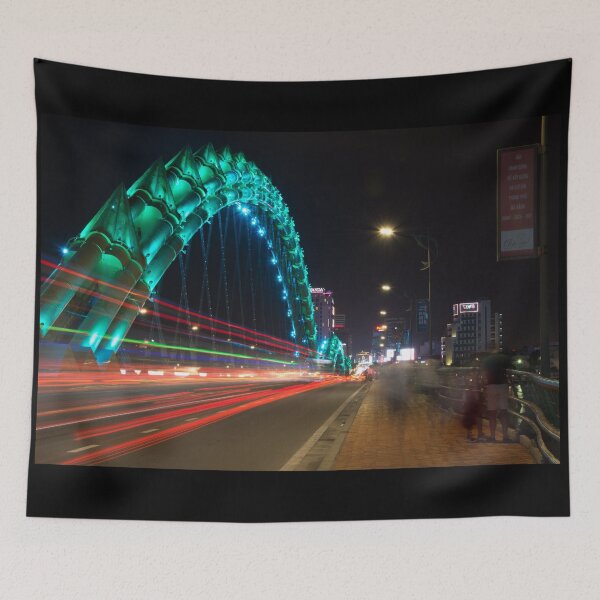 Item preview, Traffic on the Da Nang Dragon Bridge in Green designed and sold by Mike Ashley.