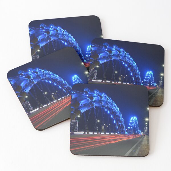 Item preview, Traffic on the Da Nang Dragon Bridge in Blue designed and sold by Mike Ashley.
