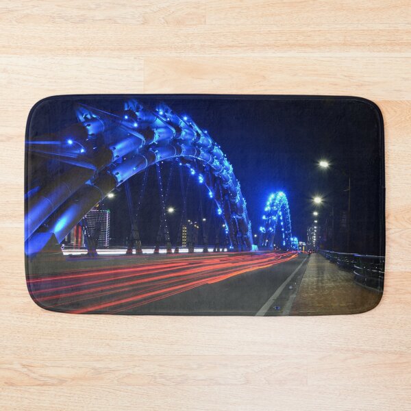 Item preview, Traffic on the Da Nang Dragon Bridge in Blue designed and sold by Mike Ashley.