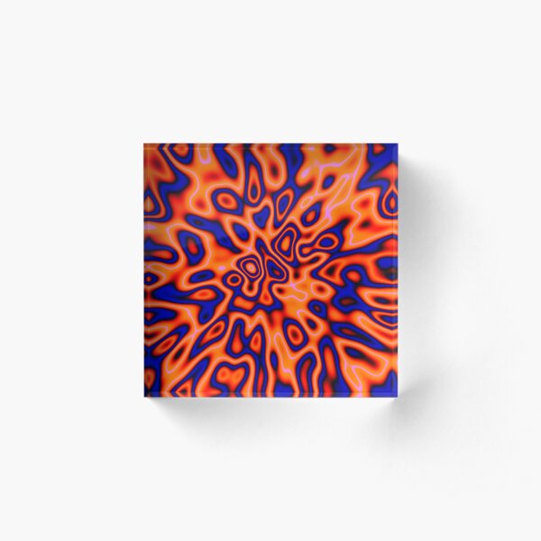 OrangeRed MidnightBlue | Abstract random colors #14 Acrylic Block