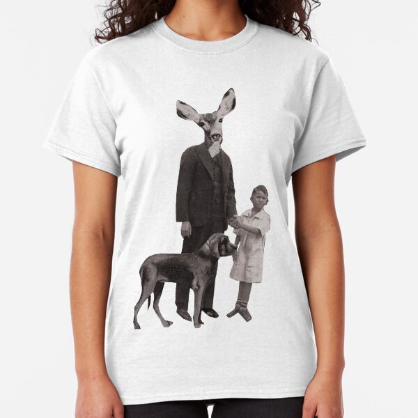 deer man with dog and boy Classic T-Shirt