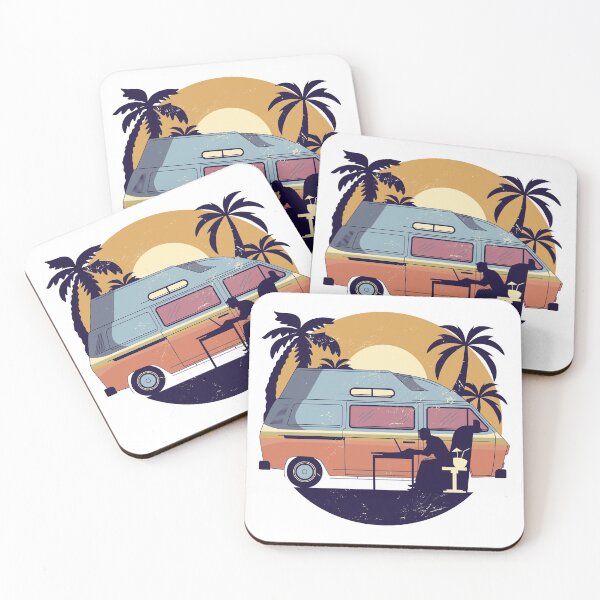Item preview, Vintage camper on beach designed and sold by o2bshirt.