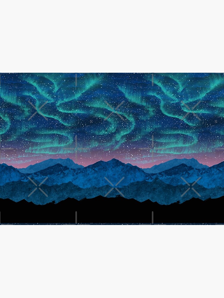 Aurora borealis over mountains by Nozzas