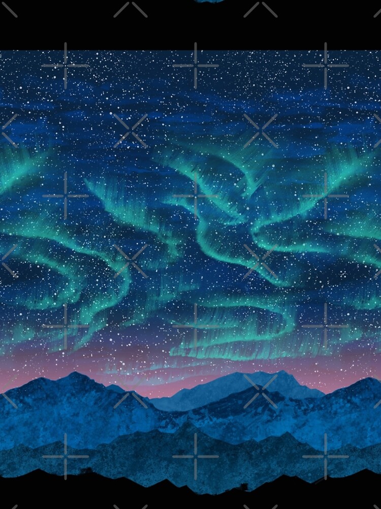 Aurora borealis over mountains by Nozzas