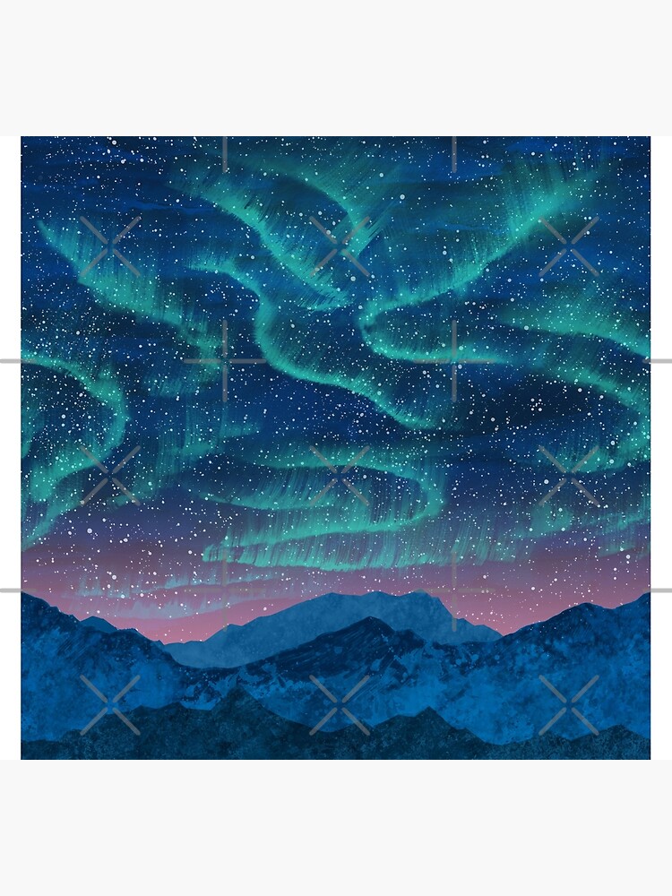 Aurora borealis over mountains by Nozzas