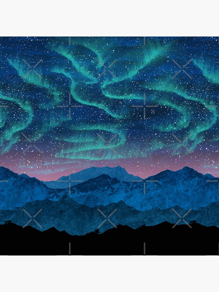 Aurora borealis over mountains by Nozzas