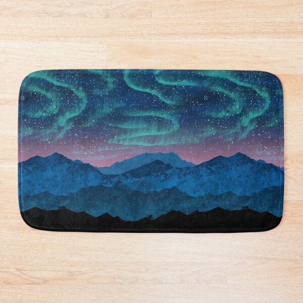Item preview, Aurora borealis over mountains designed and sold by Rebecca Reck Art.