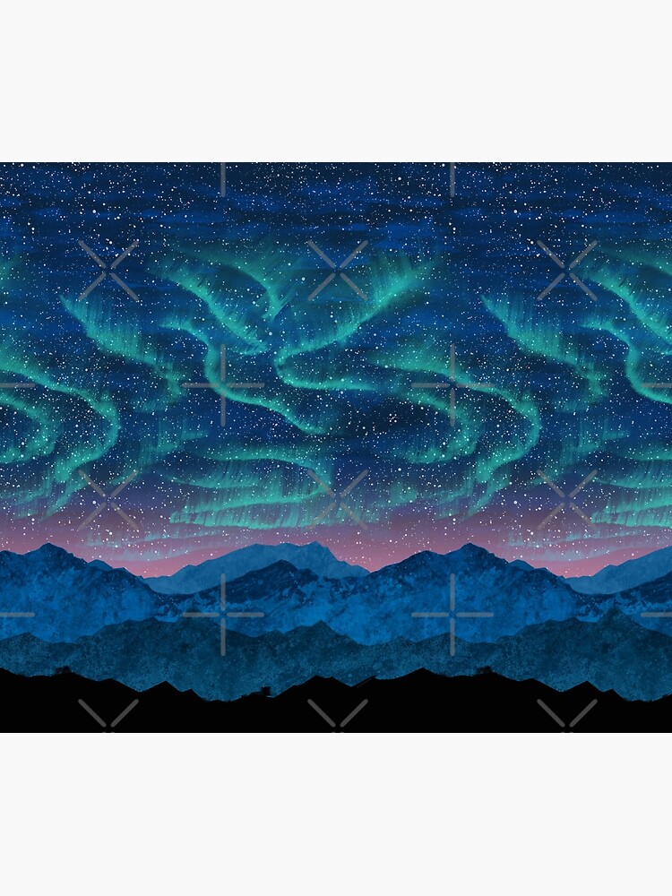 Aurora borealis over mountains by Nozzas