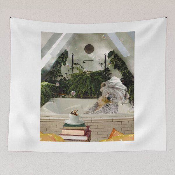 Item preview, Self-Care Koala Bath Reading Books With Coffee  designed and sold by SkylerJHill.
